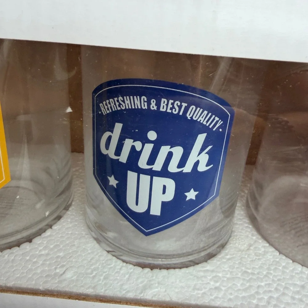 Food Network Drink Up All-Purpose Glassware Set 4 Piece 16.6 oz Multi-Color NEW